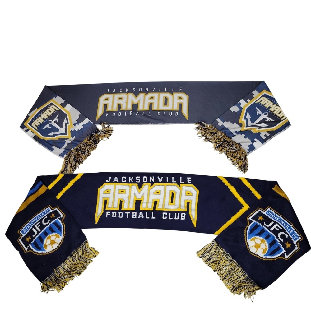 2 Jacksonville Armada Football Club Soccer Scarves, Fan Gear